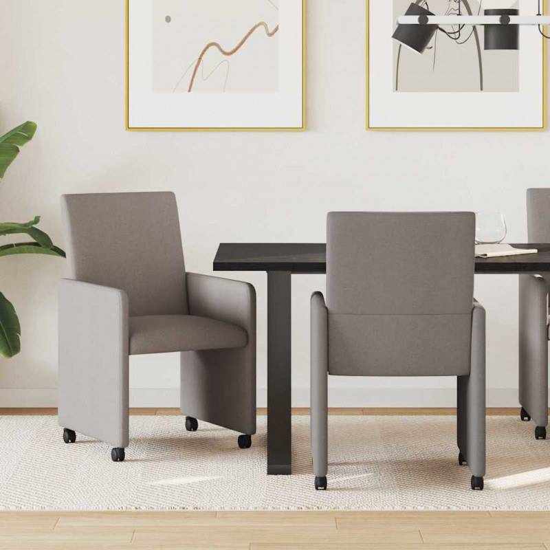Krzesełka jadalne na kółkach 2 pcs Ciemnoszary 57 x 66 x 94 cm