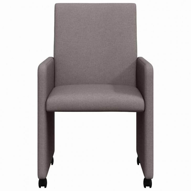 Krzesełka jadalne na kółkach 2 pcs Ciemnoszary 57 x 66 x 94 cm
