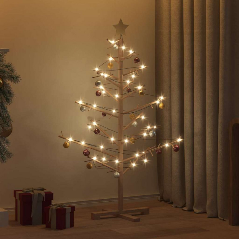 Drewniana choinka z podstawą Brązowy 125 cm Lite drewno sosnowe