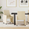 Krzesełka jadalne na kółkach 2 pcs Kremowy 57 x 66 x 94 cm