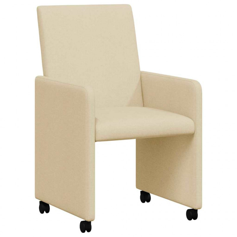 Krzesełka jadalne na kółkach 2 pcs Kremowy 57 x 66 x 94 cm