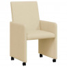 Krzesełka jadalne na kółkach 2 pcs Kremowy 57 x 66 x 94 cm