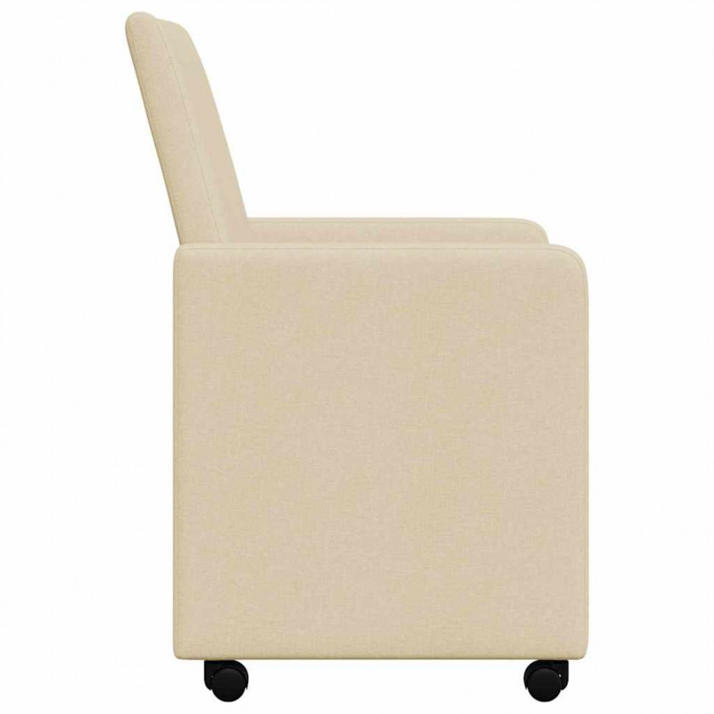 Krzesełka jadalne na kółkach 2 pcs Kremowy 57 x 66 x 94 cm