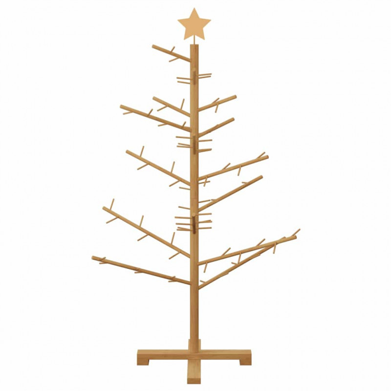 Drewniana choinka z podstawą Brązowy 125 cm Lite drewno sosnowe