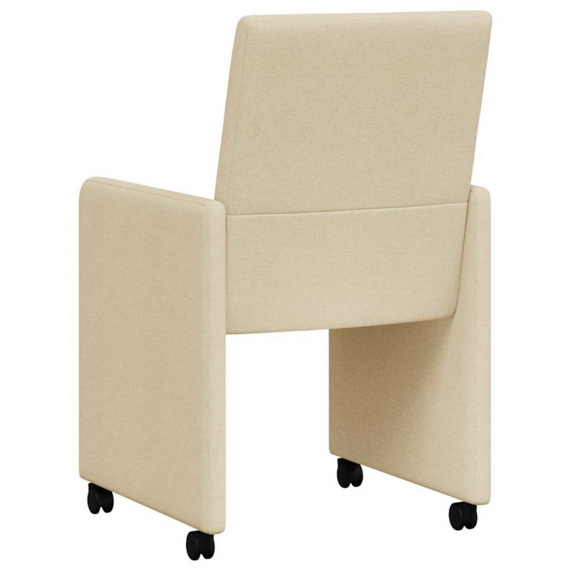 Krzesełka jadalne na kółkach 2 pcs Kremowy 57 x 66 x 94 cm