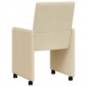 Krzesełka jadalne na kółkach 2 pcs Kremowy 57 x 66 x 94 cm