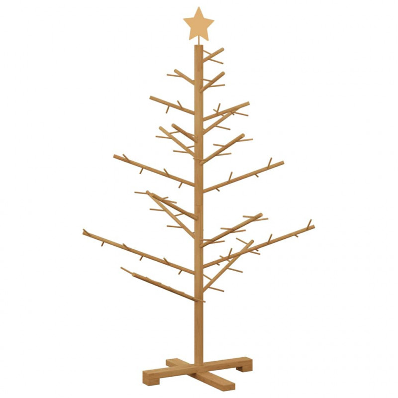 Drewniana choinka z podstawą Brązowy 125 cm Lite drewno sosnowe