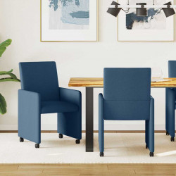 Krzesełka jadalne na kółkach 2 pcs Niebieski 57 x 66 x 94 cm