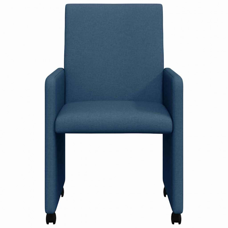 Krzesełka jadalne na kółkach 2 pcs Niebieski 57 x 66 x 94 cm