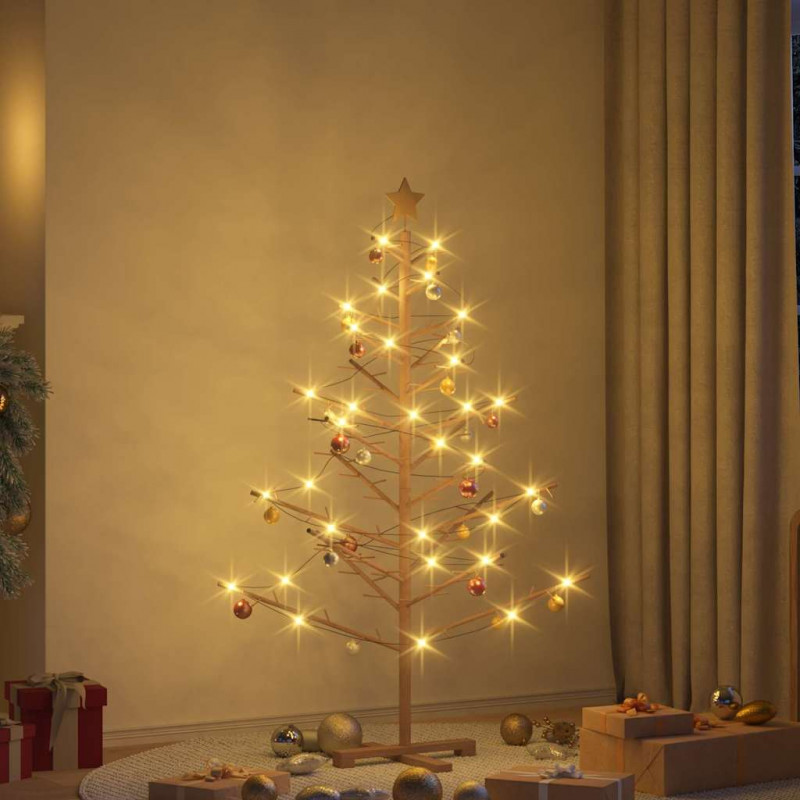 Drewniana choinka z podstawą Brązowy 150 cm Lite drewno sosnowe