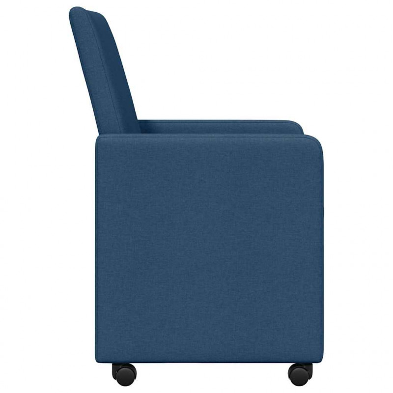 Krzesełka jadalne na kółkach 2 pcs Niebieski 57 x 66 x 94 cm