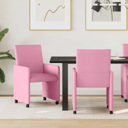Krzesełka jadalne na kółkach 2 pcs Różowy 57 x 66 x 94 cm