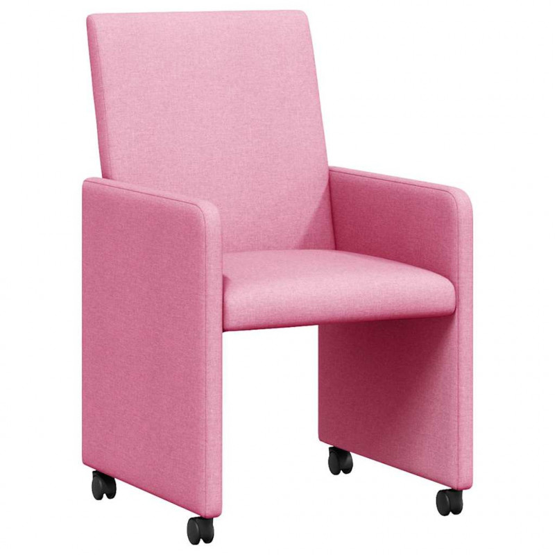 Krzesełka jadalne na kółkach 2 pcs Różowy 57 x 66 x 94 cm