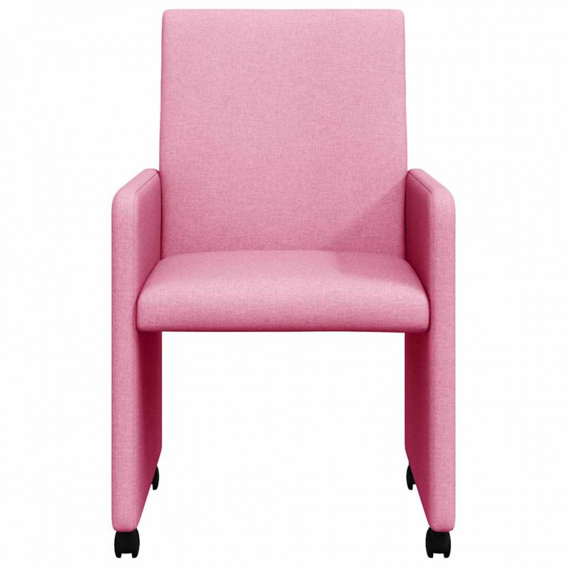 Krzesełka jadalne na kółkach 2 pcs Różowy 57 x 66 x 94 cm