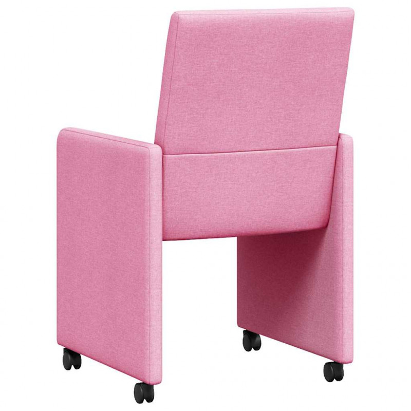 Krzesełka jadalne na kółkach 2 pcs Różowy 57 x 66 x 94 cm