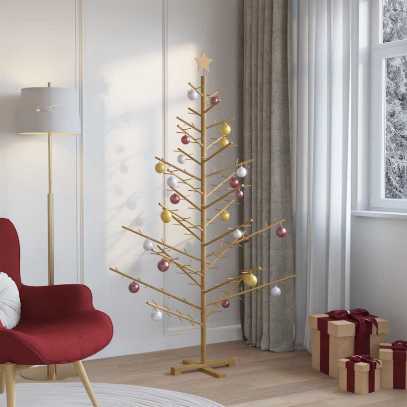 Drewniana choinka z podstawą Brązowy 180 cm Lite drewno sosnowe