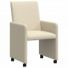 Krzesełka jadalne na kółkach 2 pcs Kremowy 57 x 66 x 94 cm