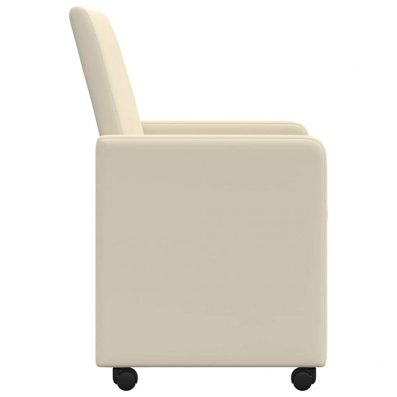 Krzesełka jadalne na kółkach 2 pcs Kremowy 57 x 66 x 94 cm