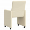 Krzesełka jadalne na kółkach 2 pcs Kremowy 57 x 66 x 94 cm