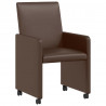 Krzesełka jadalne na kółkach 2 pcs Brązowy 57 x 66 x 94 cm