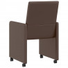 Krzesełka jadalne na kółkach 2 pcs Brązowy 57 x 66 x 94 cm
