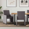Krzesełka jadalne na kółkach 2 pcs Szary 57 x 66 x 94 cm