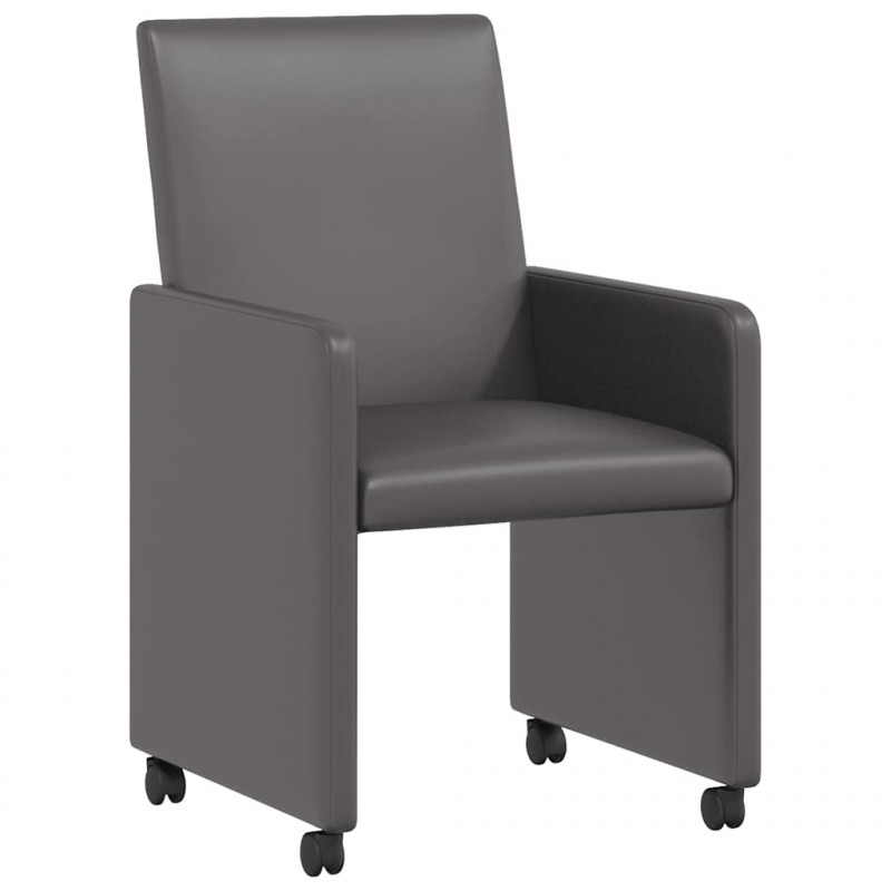 Krzesełka jadalne na kółkach 2 pcs Szary 57 x 66 x 94 cm
