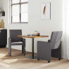 Krzesełka jadalne na kółkach 2 pcs Szary 57 x 66 x 94 cm