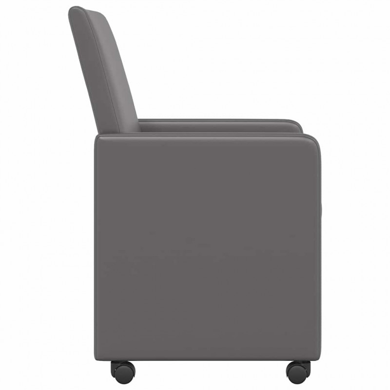 Krzesełka jadalne na kółkach 2 pcs Szary 57 x 66 x 94 cm