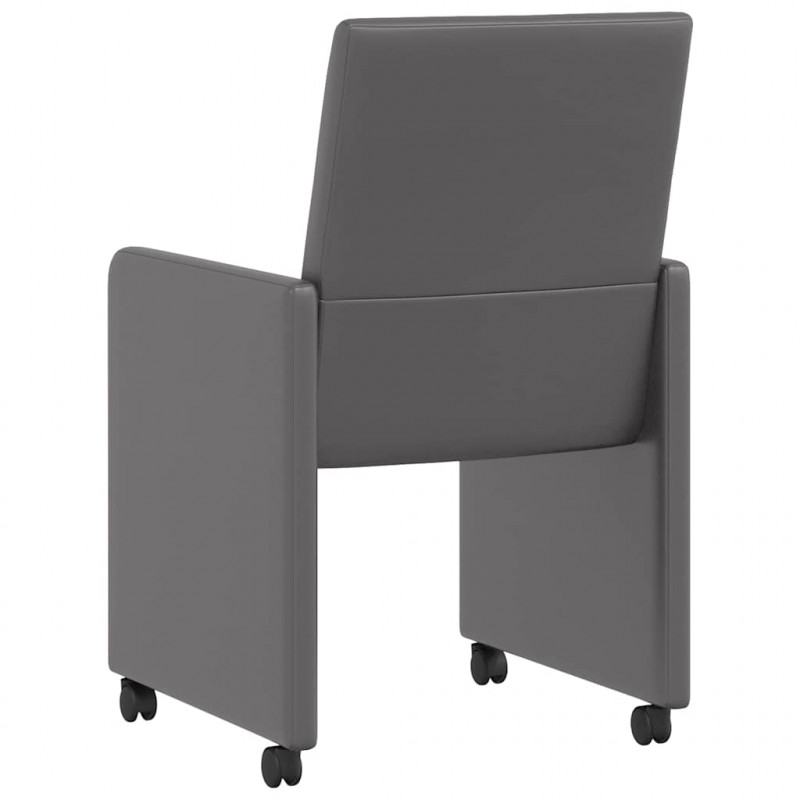 Krzesełka jadalne na kółkach 2 pcs Szary 57 x 66 x 94 cm