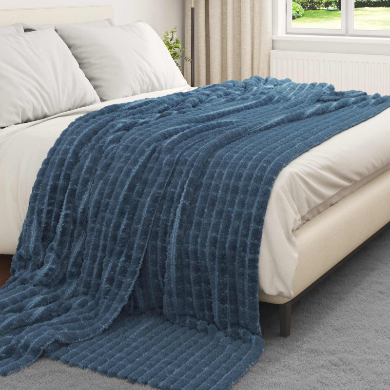 Koc Granatowy 240 x 220 cm Polar