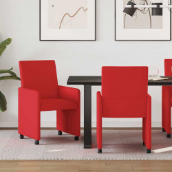 Krzesełka jadalne na kółkach 2 pcs Czerwony 57 x 66 x 94 cm