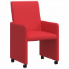 Krzesełka jadalne na kółkach 2 pcs Czerwony 57 x 66 x 94 cm