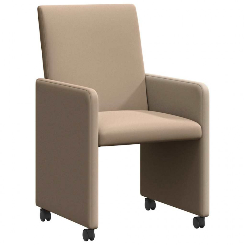 Krzesełka jadalne na kółkach 2 pcs Cappuccino 57 x 66 x 94 cm