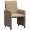 Krzesełka jadalne na kółkach 2 pcs Cappuccino 57 x 66 x 94 cm