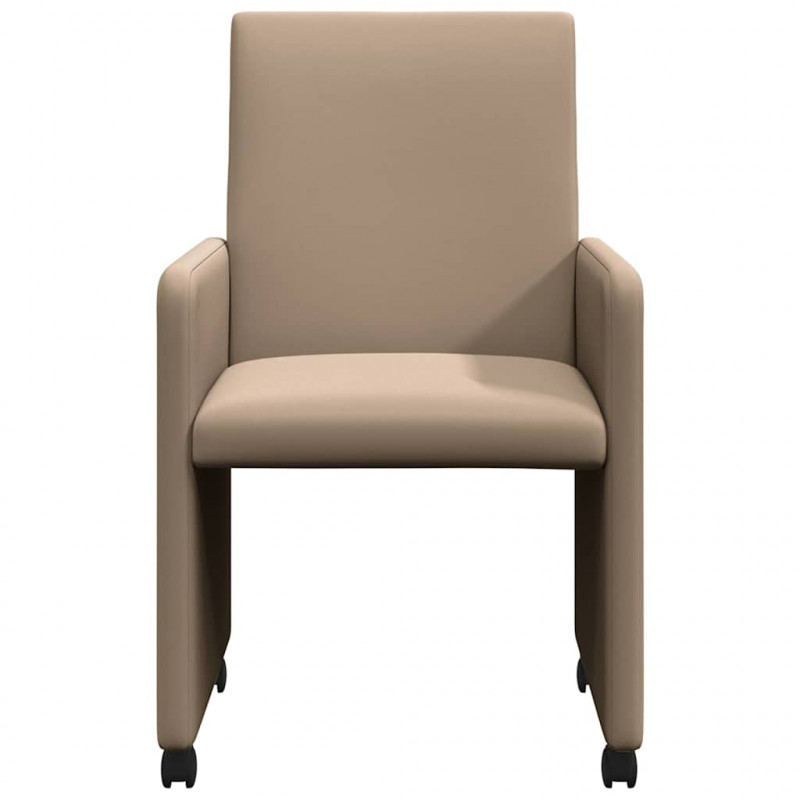 Krzesełka jadalne na kółkach 2 pcs Cappuccino 57 x 66 x 94 cm