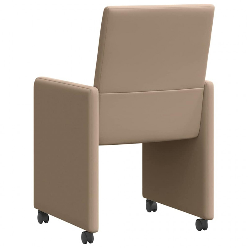 Krzesełka jadalne na kółkach 2 pcs Cappuccino 57 x 66 x 94 cm