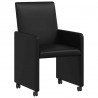 Krzesełka jadalne na kółkach 2 pcs Czarny 57 x 66 x 94 cm