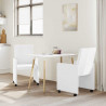 Krzesełka jadalne na kółkach 2 pcs Biały 57 x 66 x 94 cm