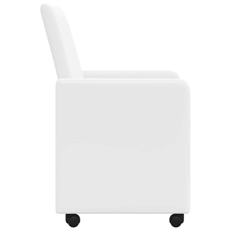 Krzesełka jadalne na kółkach 2 pcs Biały 57 x 66 x 94 cm