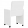 Krzesełka jadalne na kółkach 2 pcs Biały 57 x 66 x 94 cm