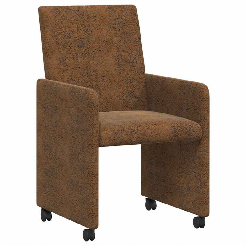 Krzesełka jadalne na kółkach 2 pcs Brązowy 57 x 66 x 94 cm
