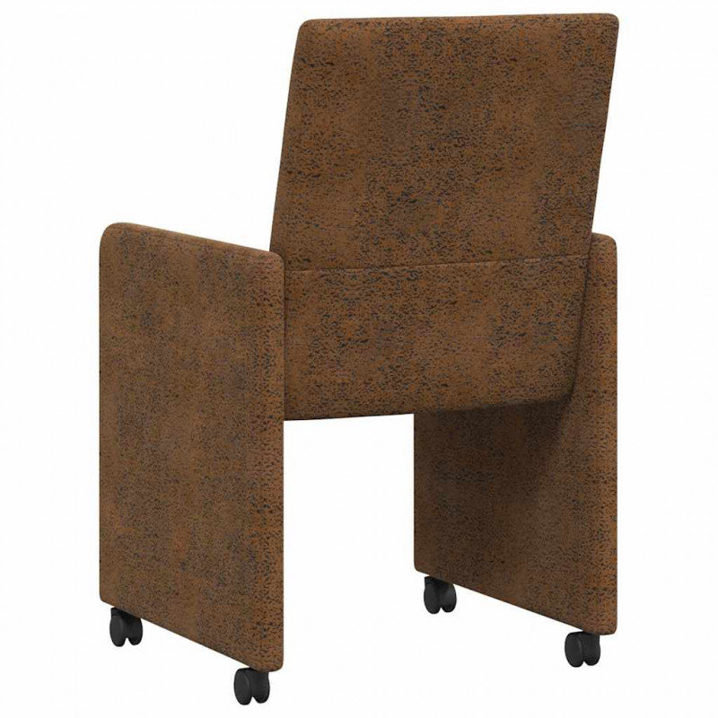 Krzesełka jadalne na kółkach 2 pcs Brązowy 57 x 66 x 94 cm