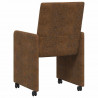 Krzesełka jadalne na kółkach 2 pcs Brązowy 57 x 66 x 94 cm