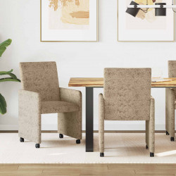 Krzesełka jadalne na kółkach 2 pcs Jasnoszary 57 x 66 x 94 cm