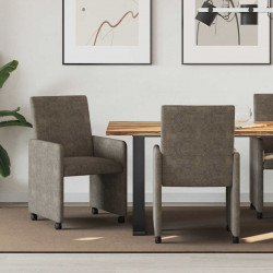 Krzesełka jadalne na kółkach 2 pcs ciemno szary 57 x 66 x 94 cm