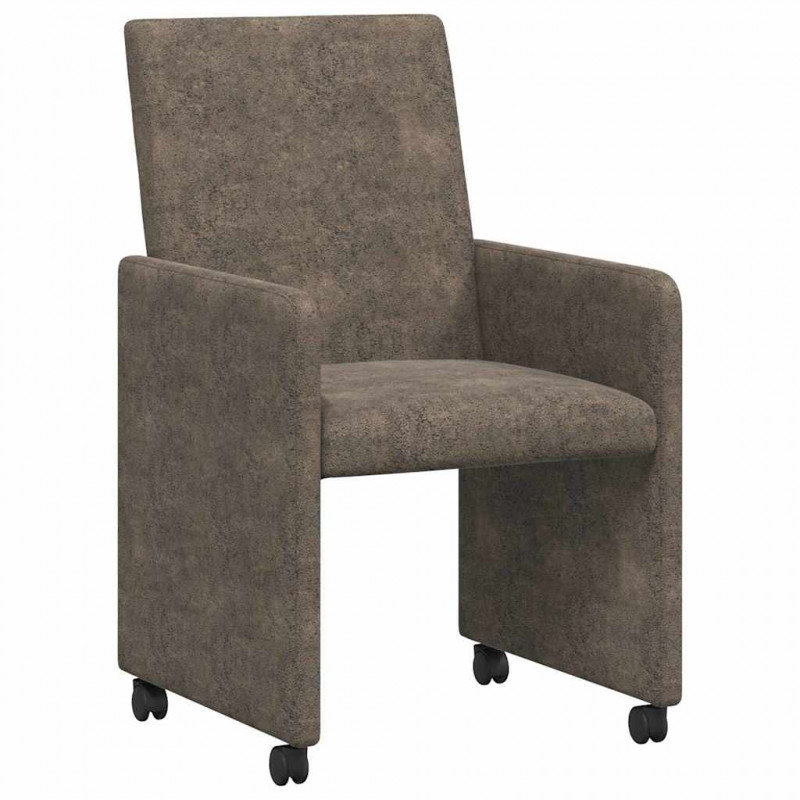 Krzesełka jadalne na kółkach 2 pcs ciemno szary 57 x 66 x 94 cm
