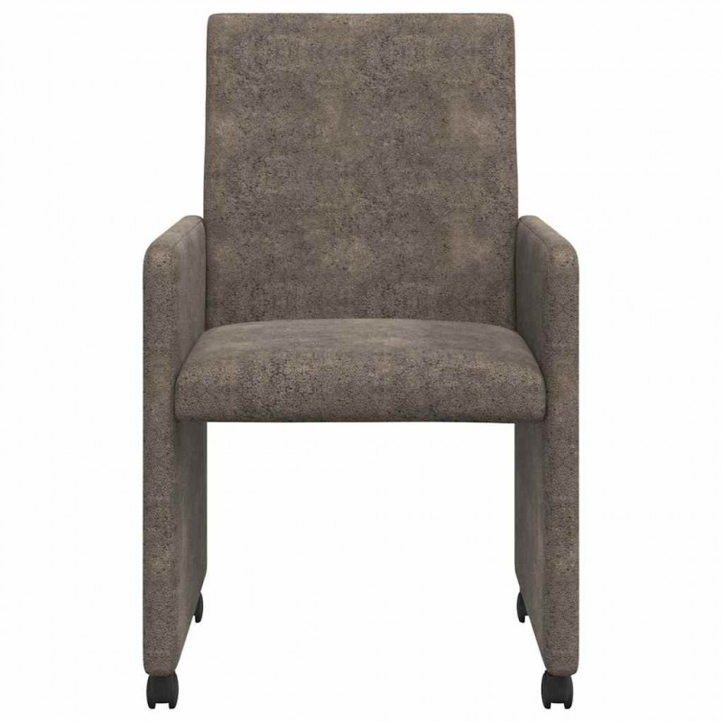 Krzesełka jadalne na kółkach 2 pcs ciemno szary 57 x 66 x 94 cm