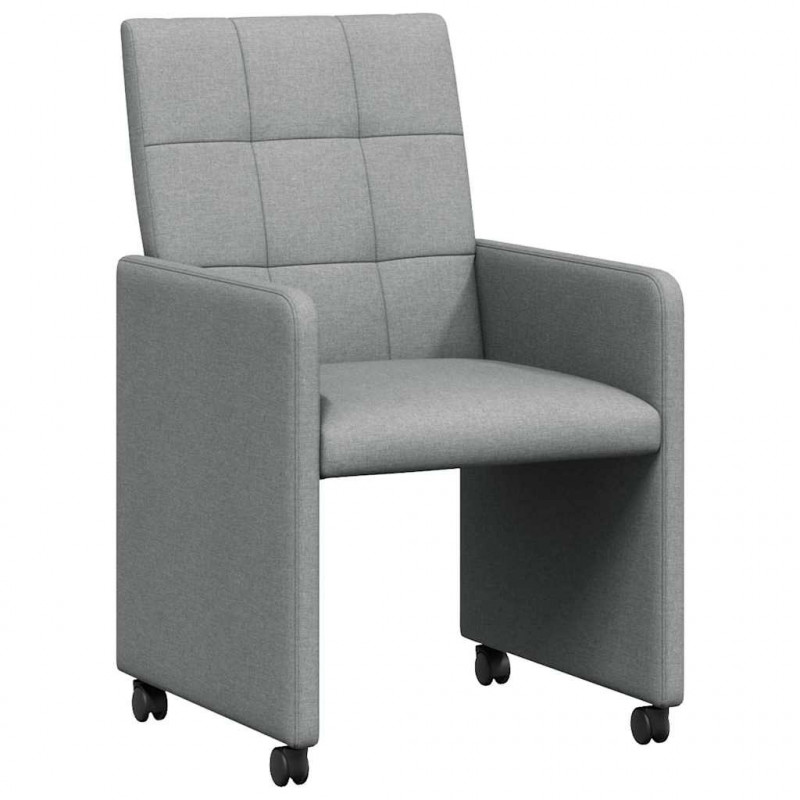 Krzesełka jadalne na kółkach 2 pcs Jasnoszary 58 x 65 x 94 cm