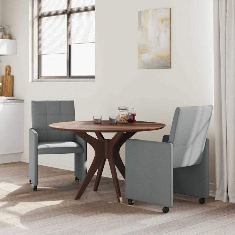 Krzesełka jadalne na kółkach 2 pcs Jasnoszary 58 x 65 x 94 cm